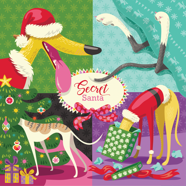 Pack of 5 Christmas Cards - Secret Santa