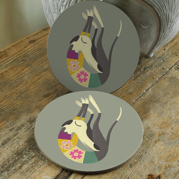 2 Fred the Whippet Coasters - 50% OFF