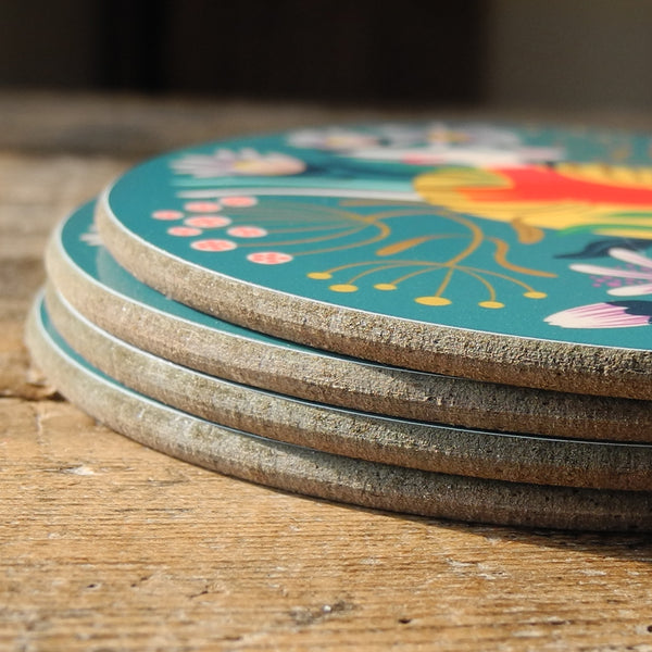 Stack of Snowy the whippet Rollerdog coasters