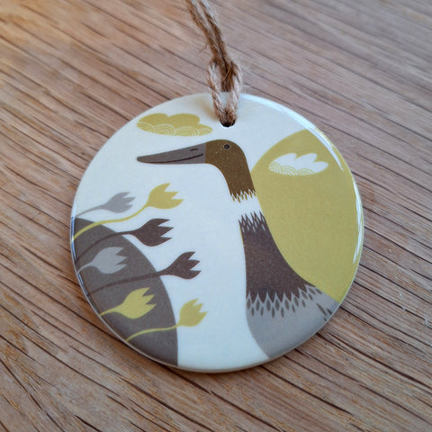 Ceramic Flat Duck Decoration - reduced