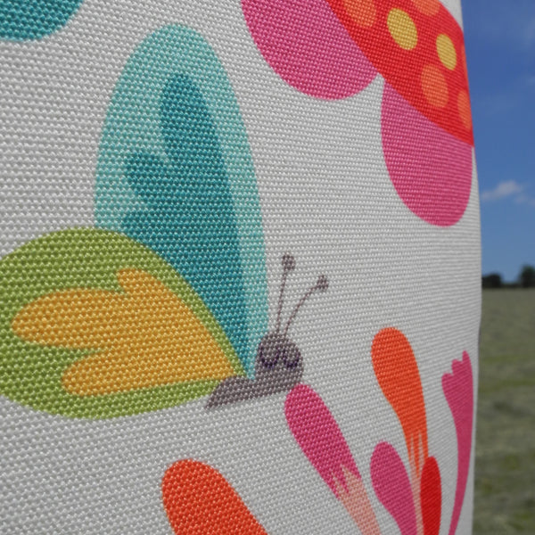 Close up of the fabric of a Bright Birds apron
