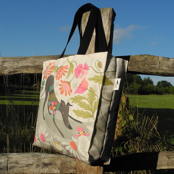 Side view of a Greta tote bag by Rollerdog