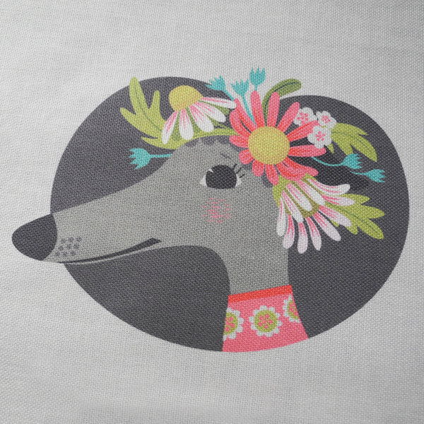 Close up of the Noses & Poses tea towel by Rollerdog