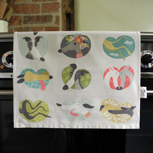 Noses & Poses tea towel in the kitchen