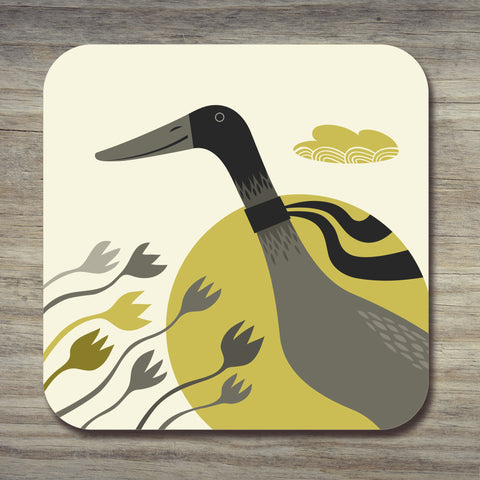 A Grey Indian runner Duck coaster by Rollerdog